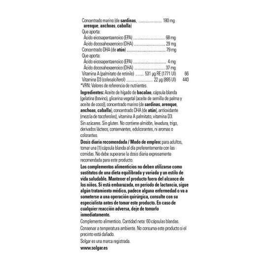 Solgar Super Cod Liver Oil Complex 60 Perlas