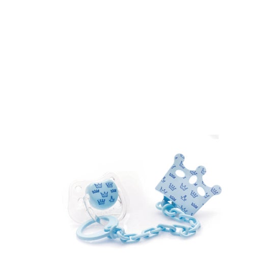 Cofarbaby Chain and Blue Silicone Soother 0-6 1 Unit