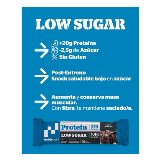 Barritas Low Carbs Nutrisport Exp. + 16 Und. - BROWNIE