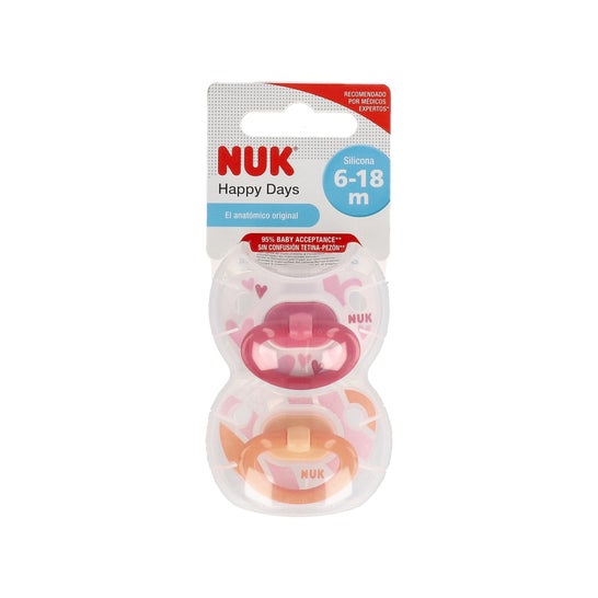 NUK Chupete Star Day & Night , talla 3 en rosa/rosa 