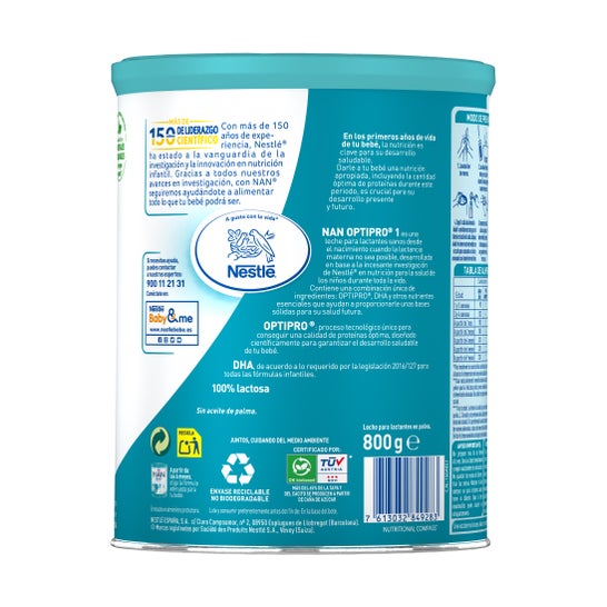 Leche infantil para lactantes en polvo Nestlé Nan Optipro 1 1200 g.
