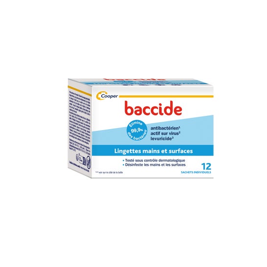 Baccidian Individual Disinfecting Wipes Box of 12 bags