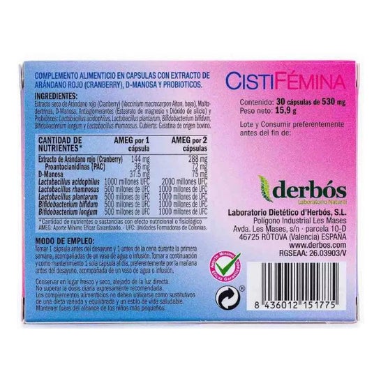 Derbos Cistifemina 30caps Derbos Cistifemina 30caps
