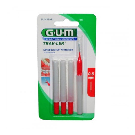 Gum Trav-Ler Interdental Brush 1314 0,8mm 4 unità