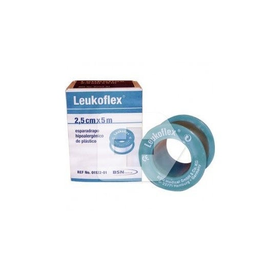 Leukoflex hypoallergen plastikbånd 5MX2,5cm 1UD