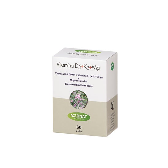 Mednat Vitamina D3+K2+Mg 60 Perlas