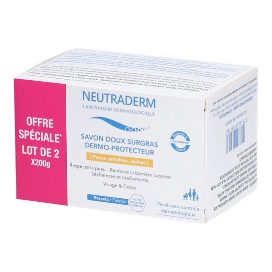 Neutraderm Jabón Suave Surgras Dermoprotector 2x200 gr