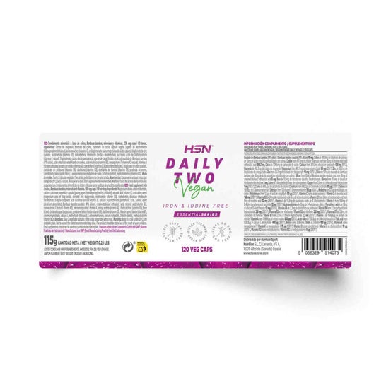 HSN Daily Two Multivitamínico Sin Hierro Ni Yodo 120vcaps