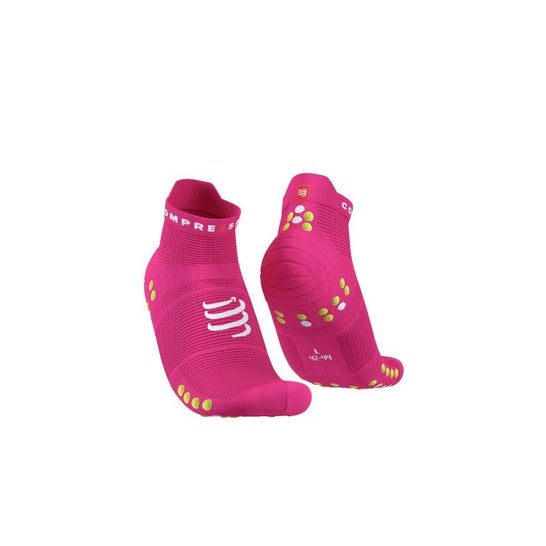 Compressport Pro Racing Socks Run Low Size 2 Fluo Pink Primerose 1 Par
