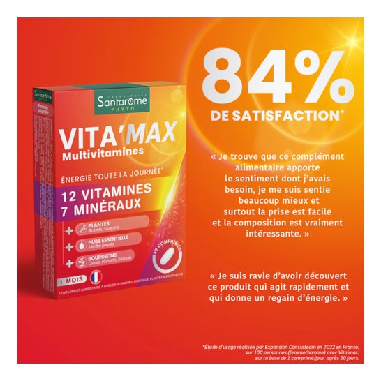 Santarome Phyto Vita'Max Multivitamines Goût Citron Vert 20comp Santarome Phyto Vita'Max Multivitamines Goût Citron Vert 20comp