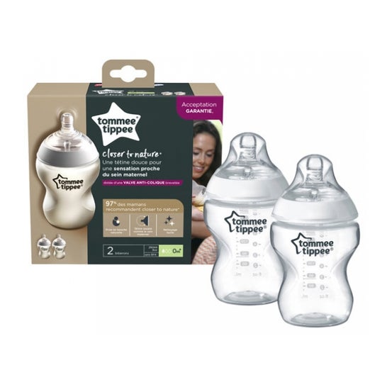 Biberón Tommee Tippee Closer To Nature 260 Ml, Pack 6 Unid.