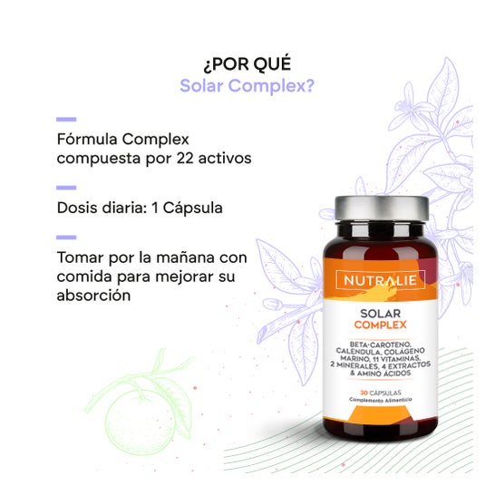 Nutralie Solar Complex con Colágeno Bronceador y Protector 30caps