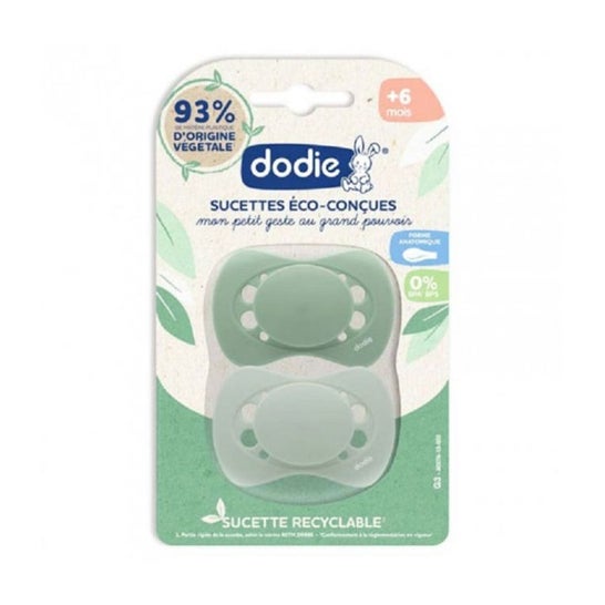 Dodie Chupetes Anatómicos Diseño Eco +6M Verde 2uds Dodie Chupetes Anatómicos Diseño Eco +6M Verde 2uds