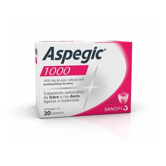 Aspegic 1000 1800mg Pó Solução Oral 20 Saquetas
