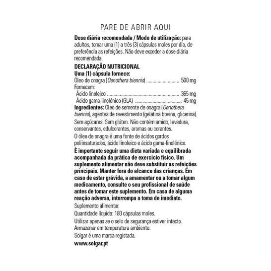 Solgar Aceite de Prímula de Rosa 500 mg 180 Perlas