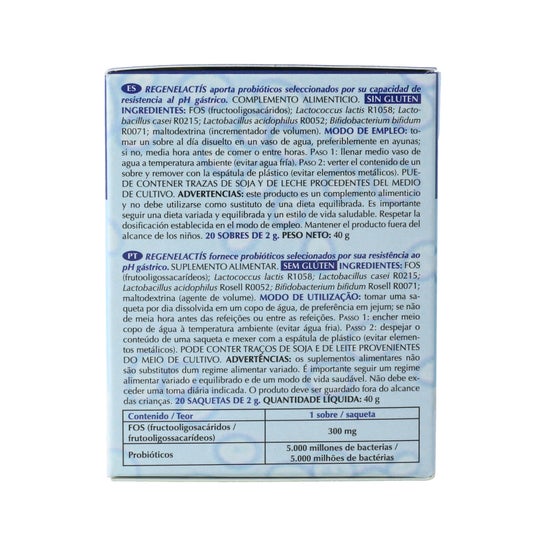 Dietéticos Intersa Regenelactis 5millones Lactobacillus 20 sobres