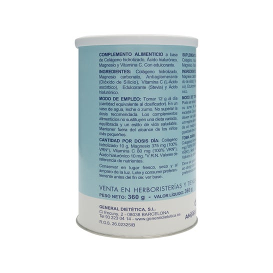 Integralia Colágeno Soluble Plus hialurónico magnesio sabor neutro 360g