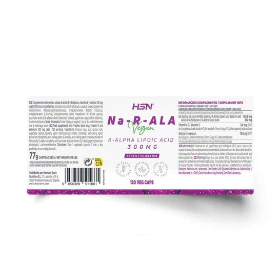 HSN Ácido R-Alfa Lipoico 300mg 120vcaps