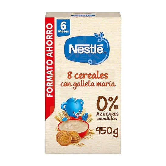 Nestlé Papilla 8 Cereales Galleta Maria 0% Azúcar Añadido 950g
