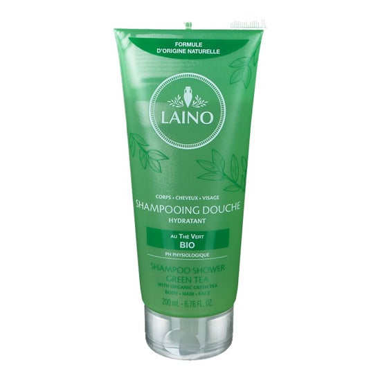 LAINO Champú de ducha de té verde orgánico, tubo de 200 ml
