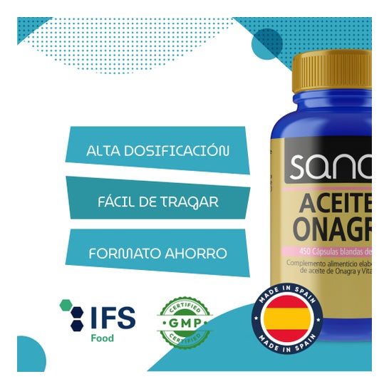Sanon Aceite de Onagra 450 cápsulas blandas