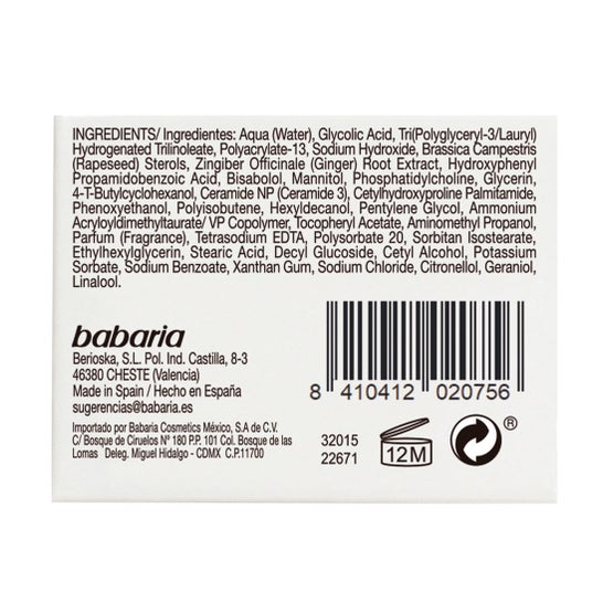 Babaria Crema Renovación Celular Ácido glicólico 50 ml