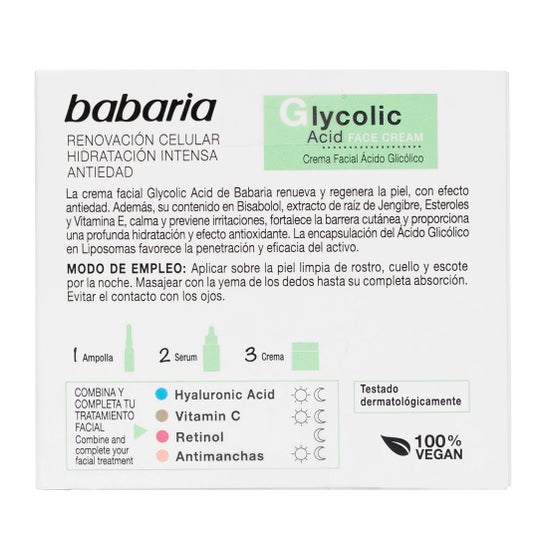 Babaria Crema Renovación Celular Ácido glicólico 50 ml
