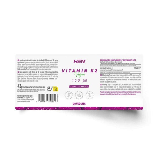 HSN Vitamina K2 100 mcg 120 vcaps