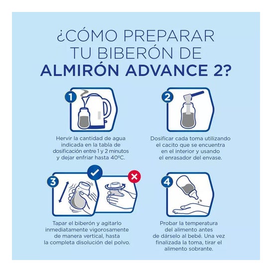 Almirón Advance 2 Leche de continuación en polvo desde los 6 meses 800g Almirón Advance 2 Leche de continuación en polvo desde los 6 meses 800g