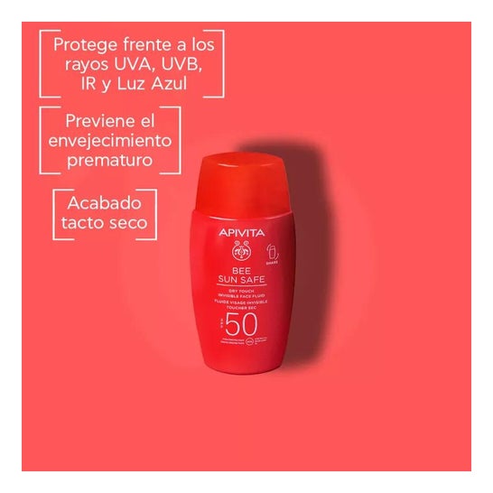 Apivita Bee Sun Safe Facial Fluid Invisible Dry Touch SPF50+ 50ml Apivita Bee Sun Safe Facial Fluid Invisible Dry Touch SPF50+ 50ml