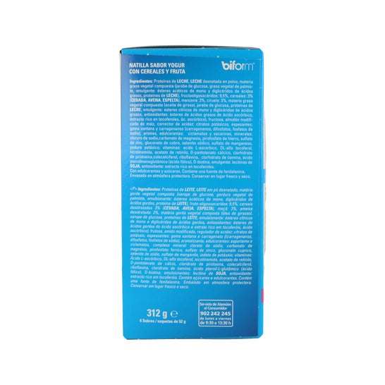 Biform natillas yogur de cereales y fruta 6 sobresx50g