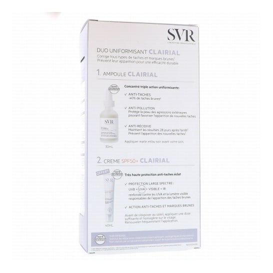 SVR Clairial Zestaw Ampułka Przeciwplamkowa 30 ml + Krem SPF50 40 ml