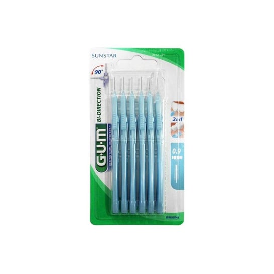 Cepillo Interdental Proxabrush Gum Bidireccional Cónico 90° 0,9mm 6 Unidades