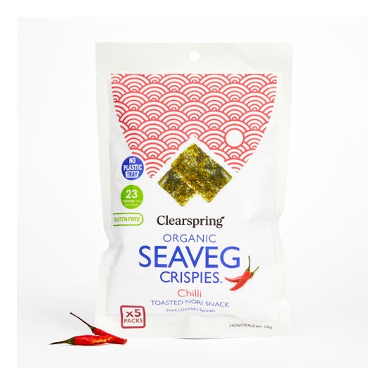 Clearspring Seaveg Crispies Alga Snack Nori Chili Bio 20 g