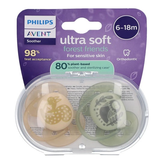 Philips Avent Ultra Soft Schnuller 6-18M Forest Friends 2 Stk.