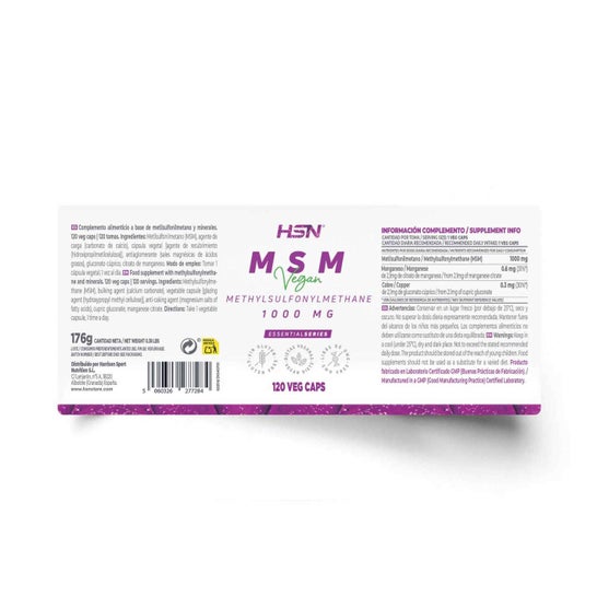 HSN MSM Metilsulfonilmetano 1000mg 120vcaps