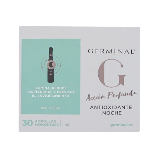 Germinal Deep Action Antioxidant Nacht 1 Ml 30 Ampullen van het kiemdiepe water