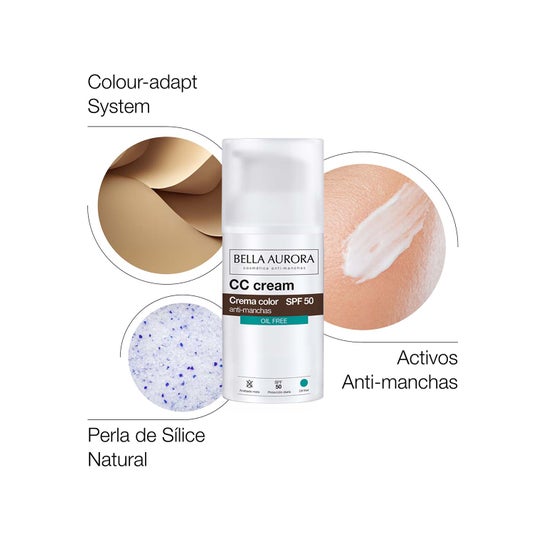 Bella Aurora CC Cream Crema Color Anti-Manchas SPF50+ Oil Control 30ml