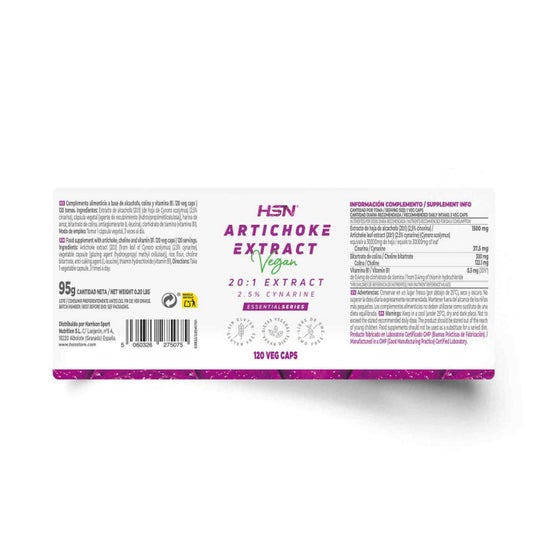 HSN Extracto de Alcachofa 20:1 500 mg 120 vcaps