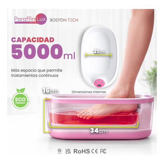 Boston Tech ParaffinLux Paraffinbad für Hände 5 Liter mit rosa Wachs
