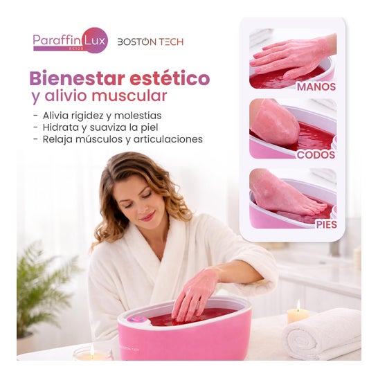Boston Tech ParaffinLux Paraffinbad für Hände 5 Liter mit rosa Wachs