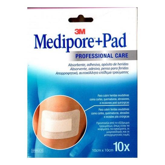 Medipore+pad dressings 10x10cm 10uts