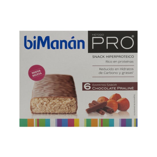 biManán™ Pro barritas chocolate praliné 6 barritas