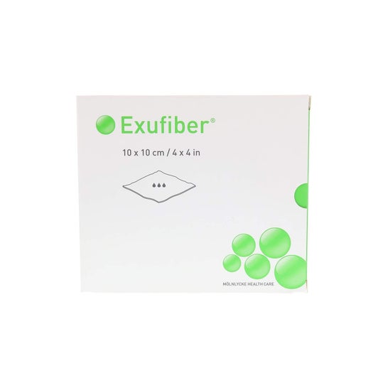 Exufiber Medicazione in Fibra Gelificante 10x10cm 10 Unità