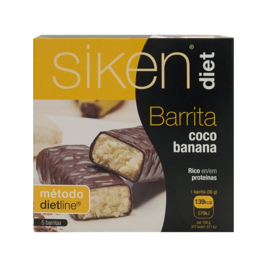 Siken Diet barrita sabor Coco banana 5 uds