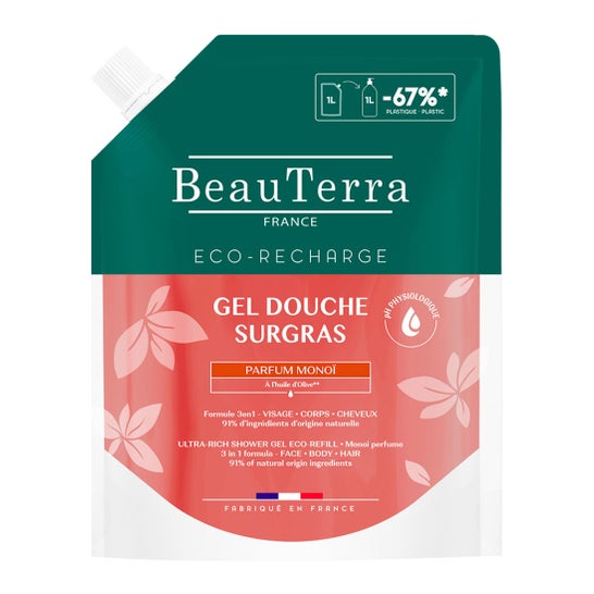 BeauTerra Gel de Ducha Surgras Monoï Eco-Recarga 1000ml
