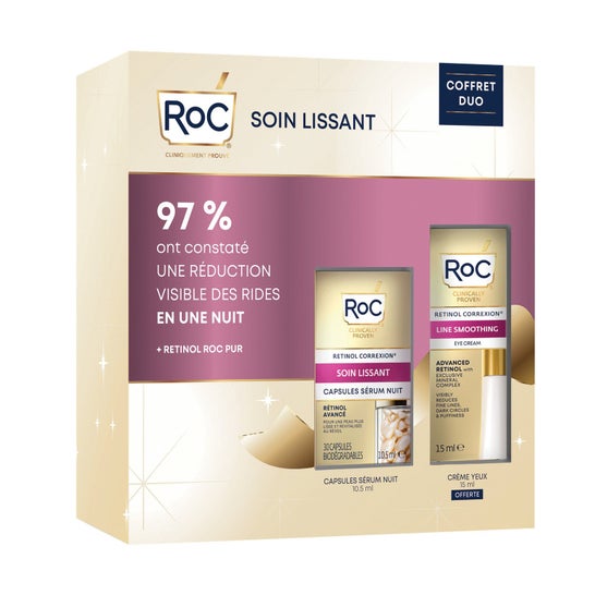RoC Cofre Cuidado Facial Alisador Cápsulas Sérum Noche + Ojos
