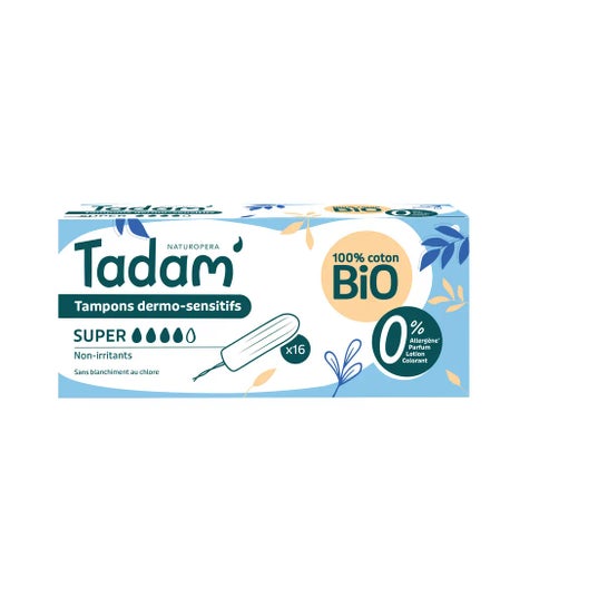 Tadam' Tampones Dermo-Sensitivos Bio Súper 4G 16 uds