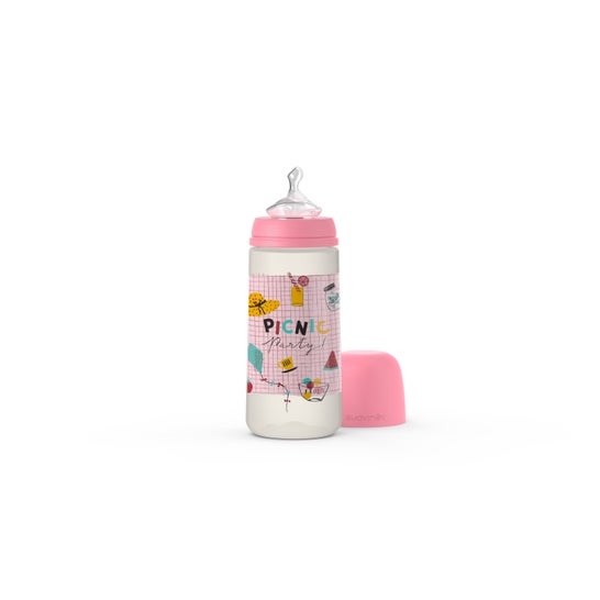 Suavinex Biberón Prêt-à-Porter Anatómico Silicona T2L Denso +6m 360 ml 1 ud