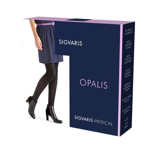 Sigvaris Opalis Medium 2 Anti Fatigue Normal Blå Balt TL 1 par